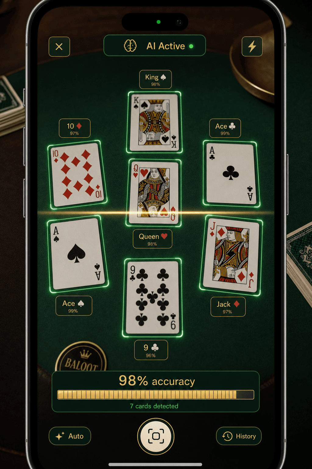 AI card scan preview
